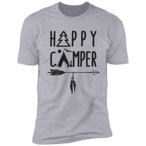 happy camper w/ tent, tree, bow arrow & feathers shirt