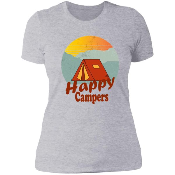 happy campers-summer. lady t-shirt