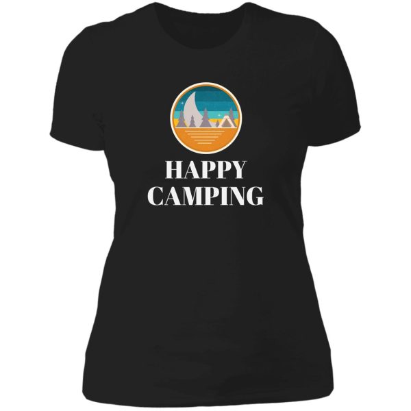 happy camping lady t-shirt