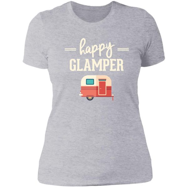 happy glamper - glamping camping lady t-shirt