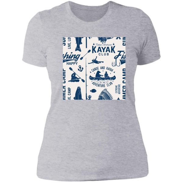 happy kayaking lady t-shirt