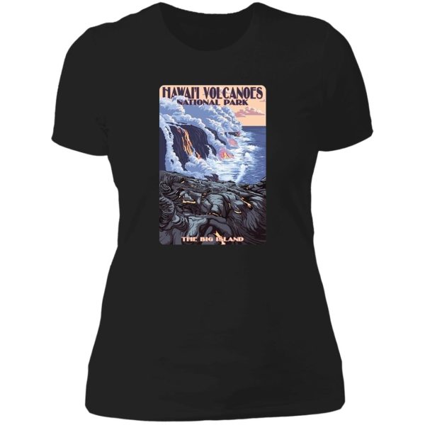 hawaiʻi volcanoes national park the big island travel decal hawaii usa lady t-shirt