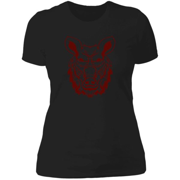 head wild boar hunting deer and hog hunter forest lady t-shirt