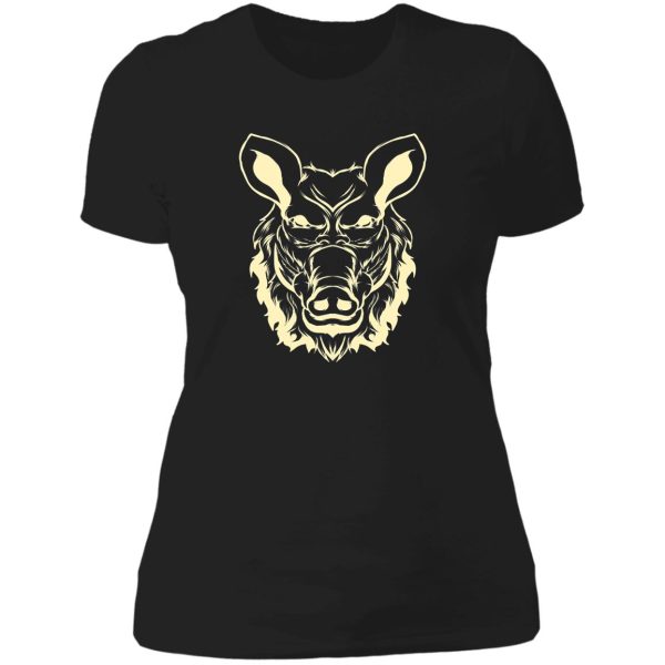 head wild boar hunting deer and hog hunter forest lady t-shirt