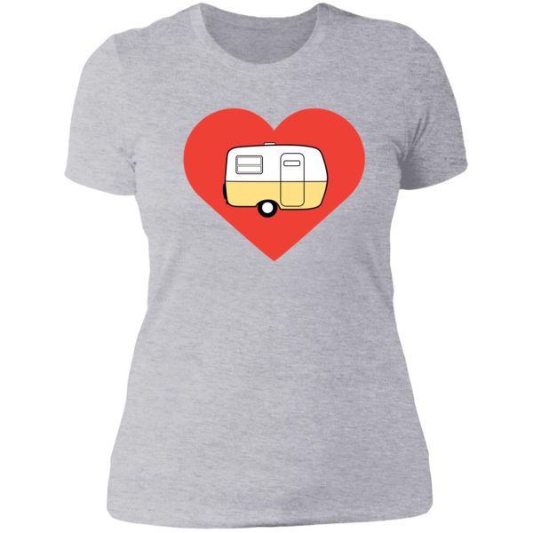 heart vintage boler trailer lady t-shirt
