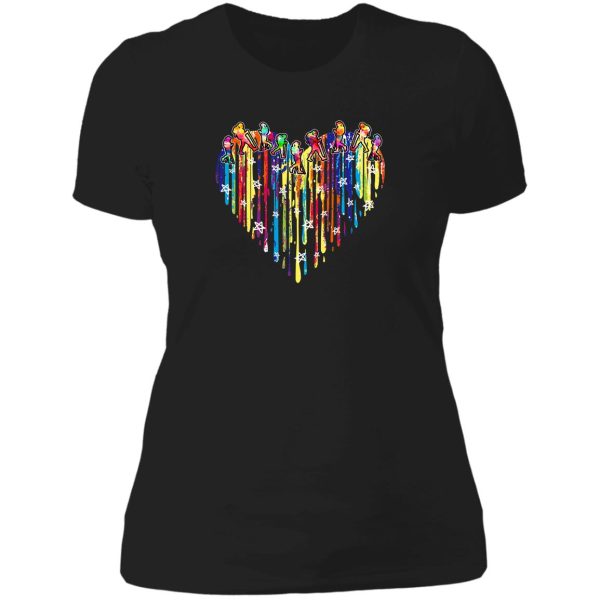 heart watercolor star - hiking lady t-shirt