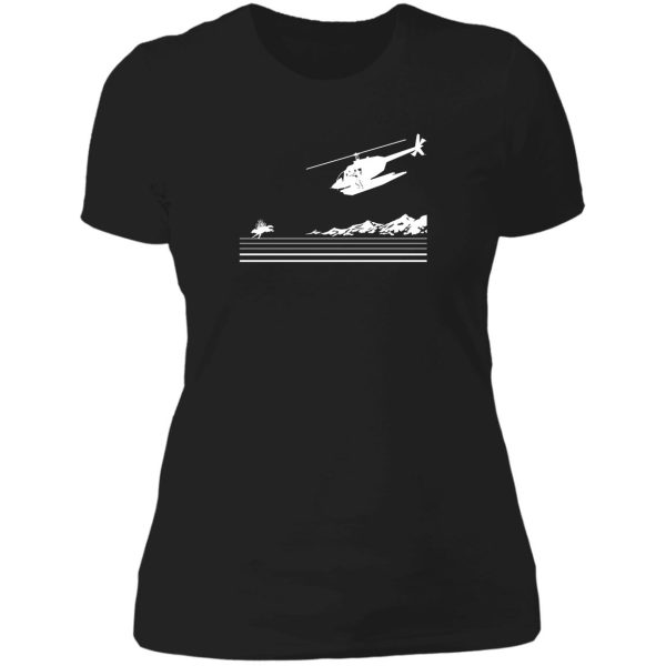 heli-huntin - inverted lady t-shirt