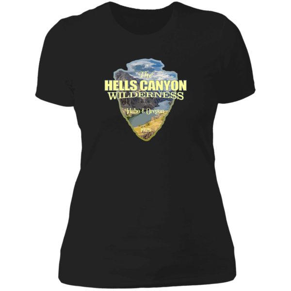 hells canyon wilderness (arrowhead) lady t-shirt