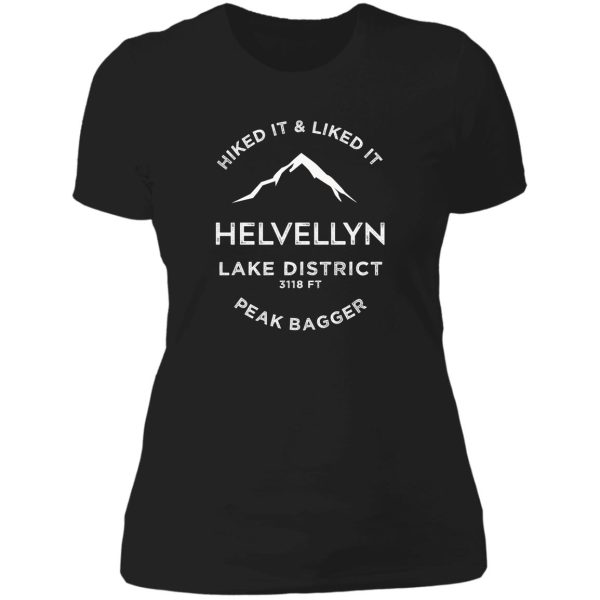 helvellyn lake district peak bagging lady t-shirt