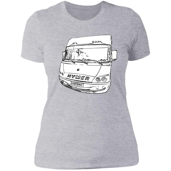 herman the hymer motorhome front - ink lady t-shirt
