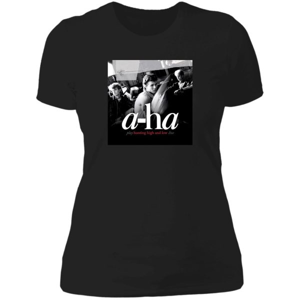 high hunting a-ha and low play lady t-shirt