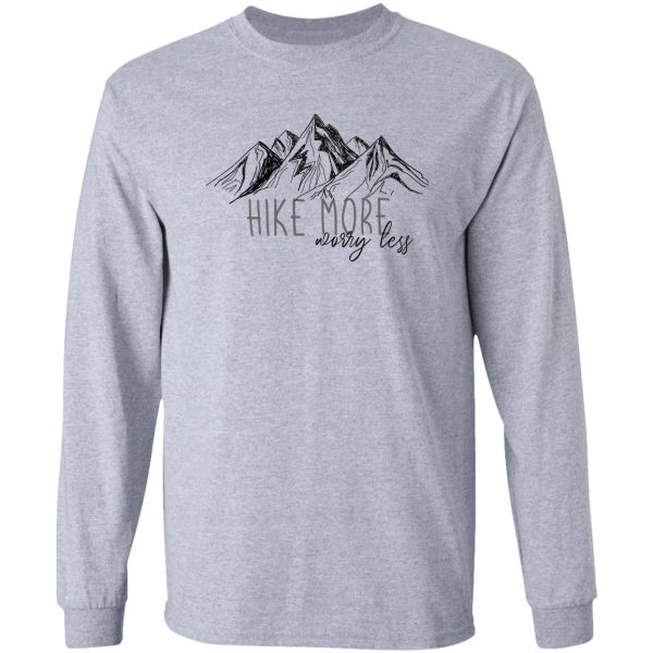 hike more worry less - black drawn line long sleeve