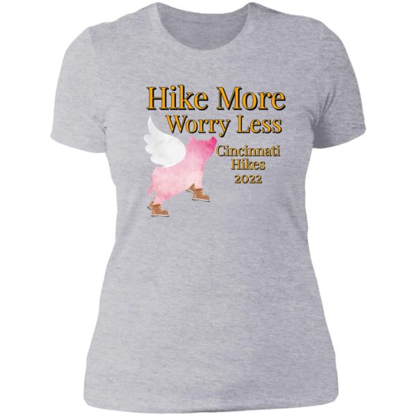 hike more worry less lady t-shirt