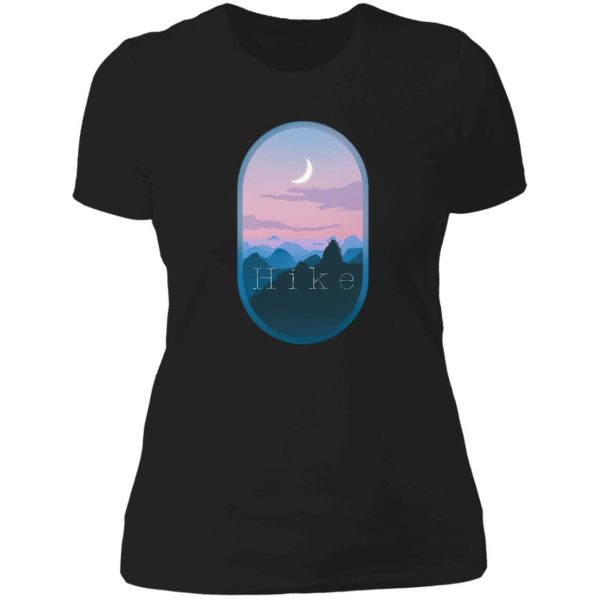 hike night badge lady t-shirt