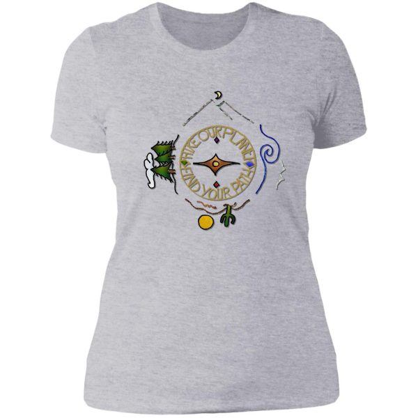 hike our planet hikers soul compass logo lady t-shirt