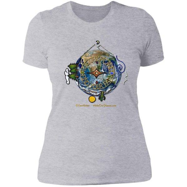 hike our planet hikers soul compass logo lady t-shirt