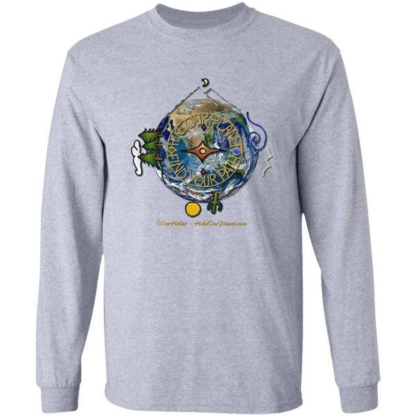 hike our planet hikers soul compass logo long sleeve