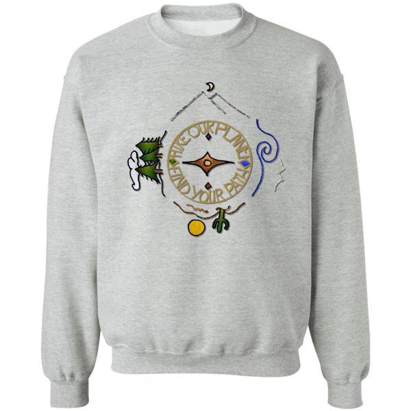 hike our planet hikers soul compass logo sweatshirt