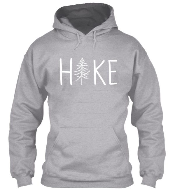 hike tree white text hoodie