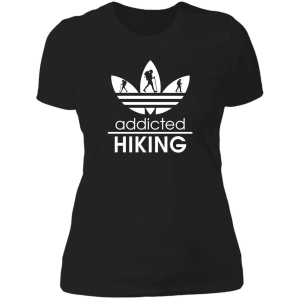 hiking addicted lady t-shirt