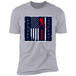 hiking america flag blue retro shirt