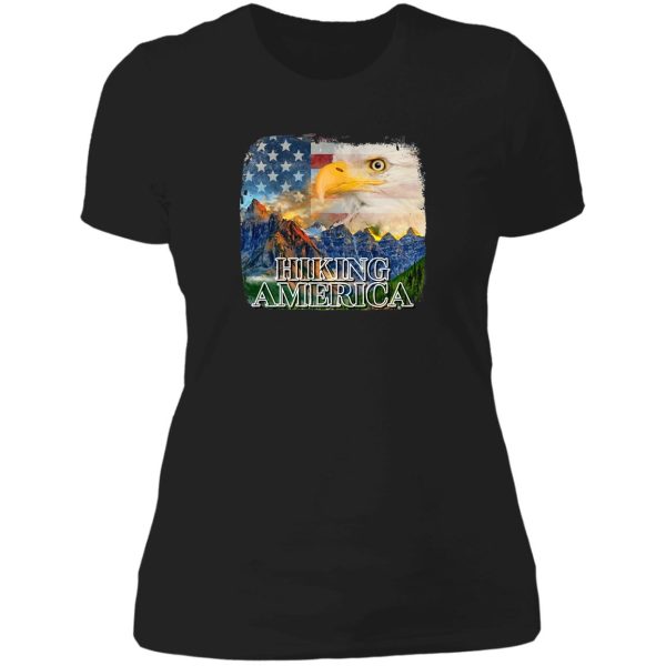 hiking america lady t-shirt