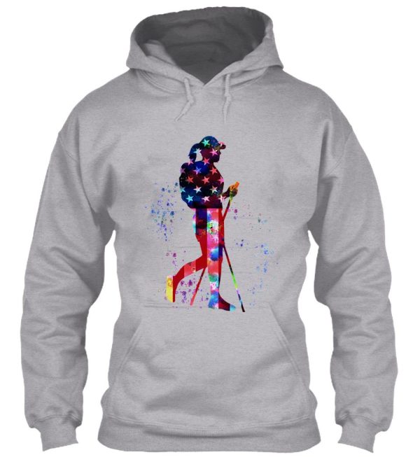 hiking - american flag art hoodie