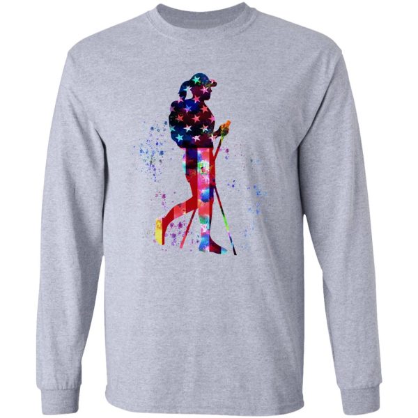 hiking - american flag art long sleeve