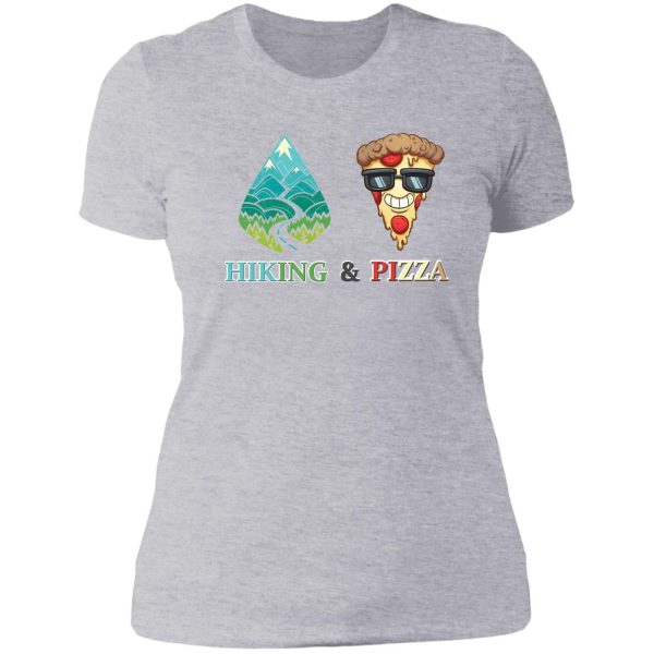 hiking and pizza funny food lady t-shirt