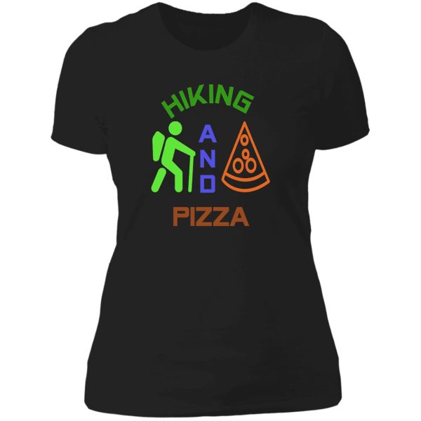 hiking and pizza funny hiking & pizza lady t-shirt