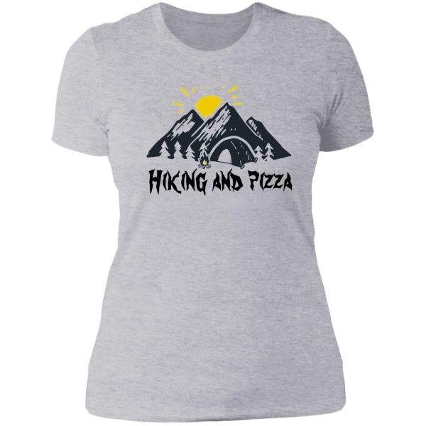 hiking and pizza funny lady t-shirt