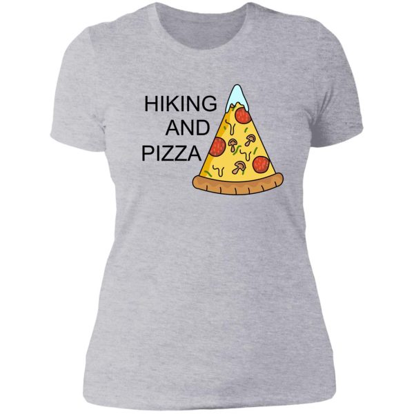 hiking and pizza funny lady t-shirt