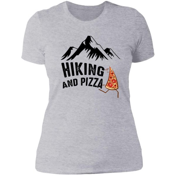 hiking and pizza funny - pizza love mountain lovers hiking love adventure & camping love lady t-shirt