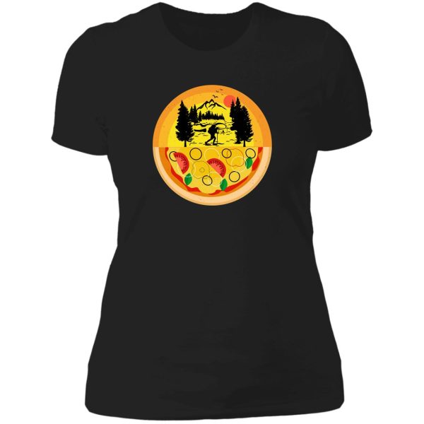 hiking and pizza - hiking lovers 2021 lady t-shirt