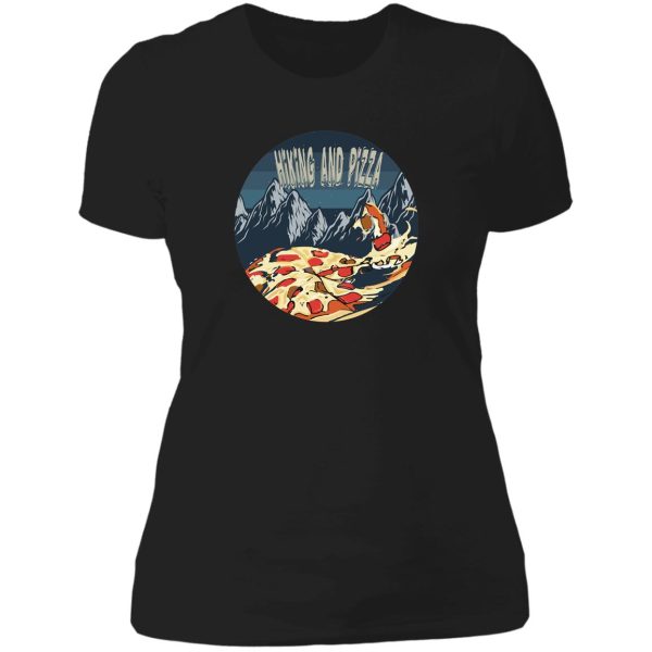 hiking and pizza lady t-shirt