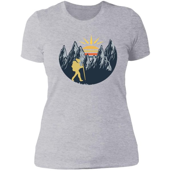 hiking and pizza lady t-shirt