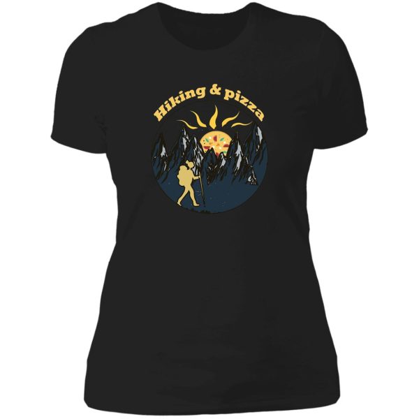 hiking and pizza lady t-shirt