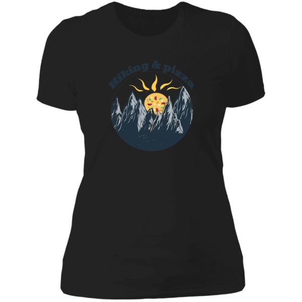 hiking and pizza lady t-shirt