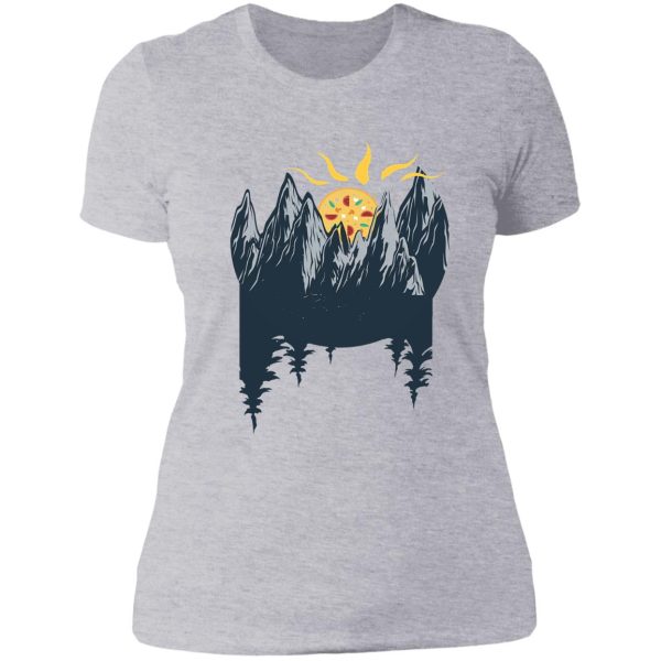 hiking and pizza lady t-shirt