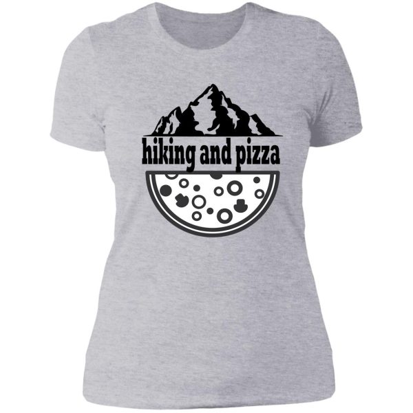 hiking and pizza lady t-shirt