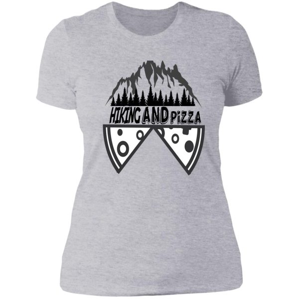 hiking and pizza lady t-shirt