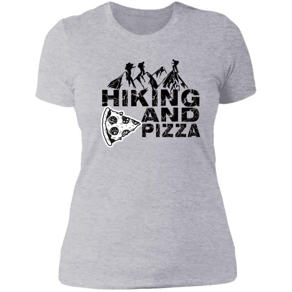 hiking and pizza lady t-shirt