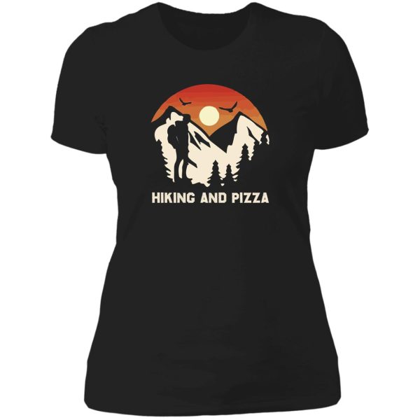 hiking and pizza lady t-shirt