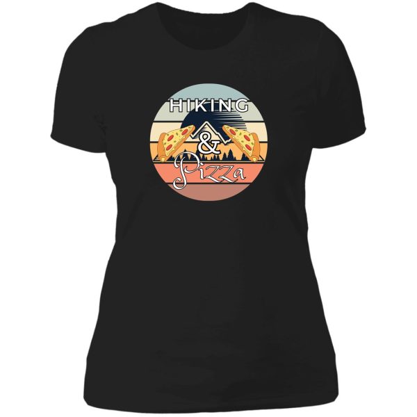 hiking and pizza lady t-shirt