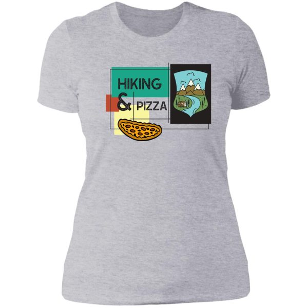 hiking and pizza lady t-shirt