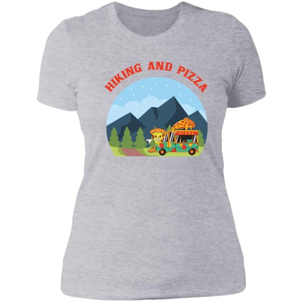 hiking and pizza lady t-shirt