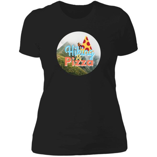 hiking and pizza lady t-shirt