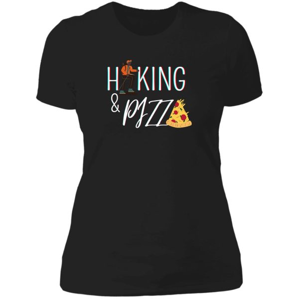 hiking and pizza lady t-shirt