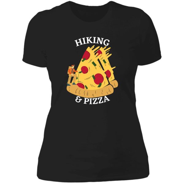 hiking and pizza lady t-shirt