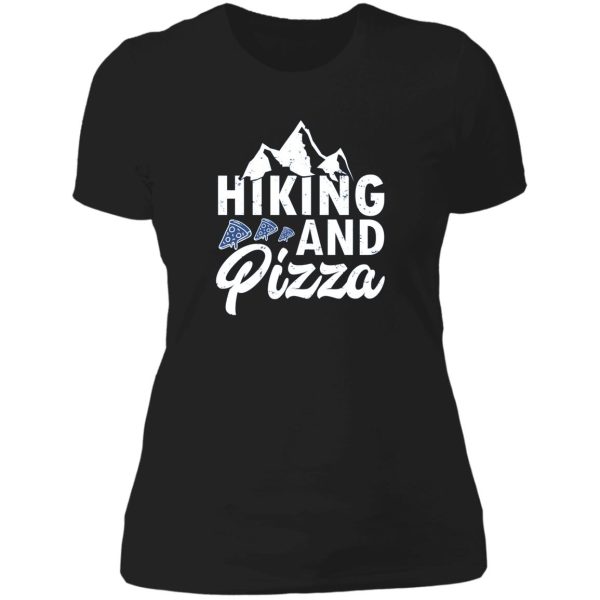 hiking and pizza lady t-shirt